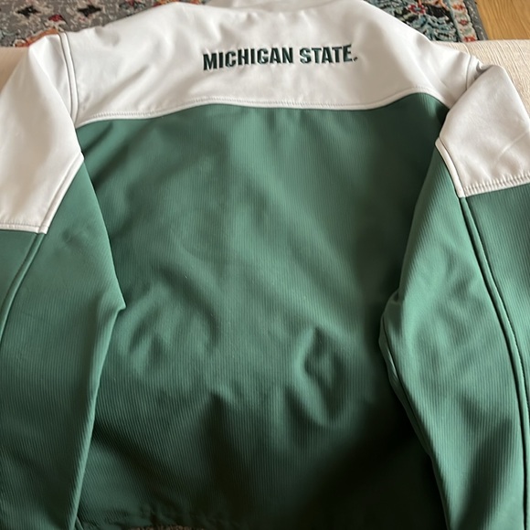 Michigan State Spartans 58 SPORTS Soft Shell Full Zip Green Jacket (Large)(Used) - Picture 4 of 5